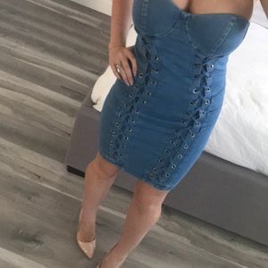 Denim mini dress